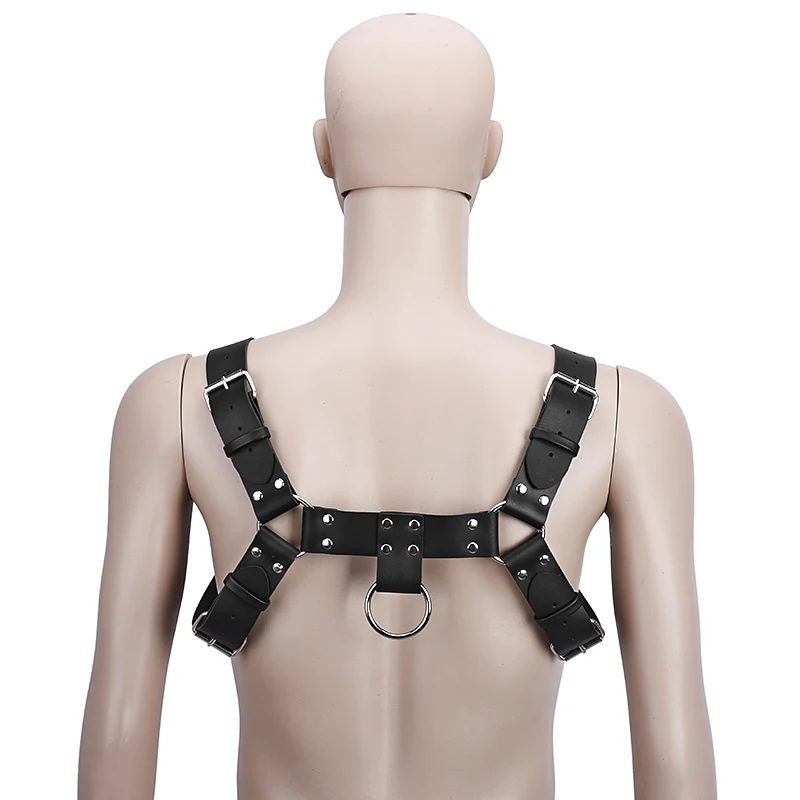 
Sex toy for male leather bondage show costume sexy corset bondage chest belt 