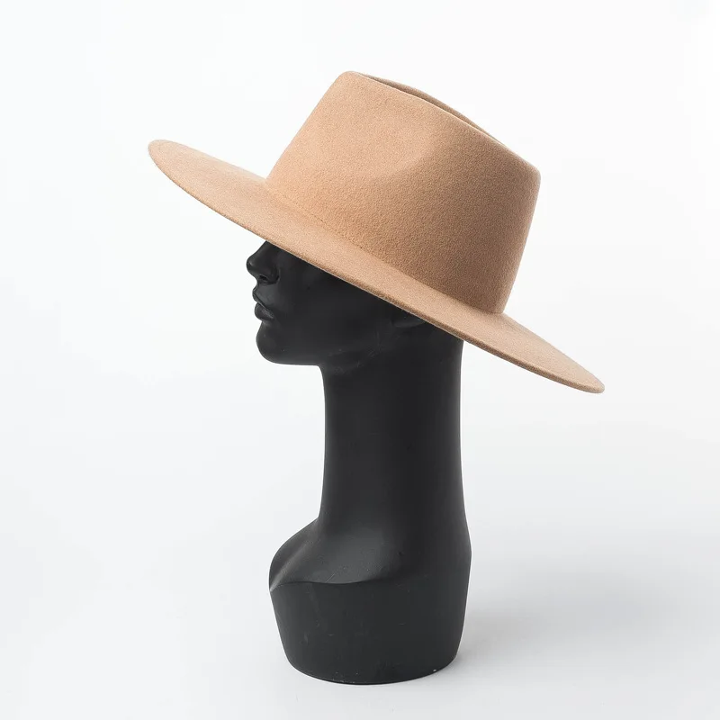 01905-hh8149 British Style winter wool solid Classic fedoras cap men women panama jazz hat
