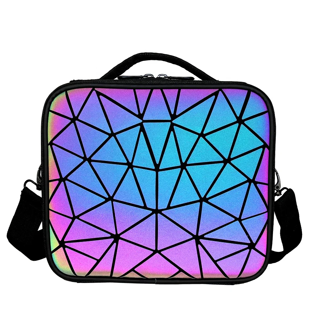 

Bag Geometric Luminous Reflective Holographic Custom Logo Wholesale Makeup Cases