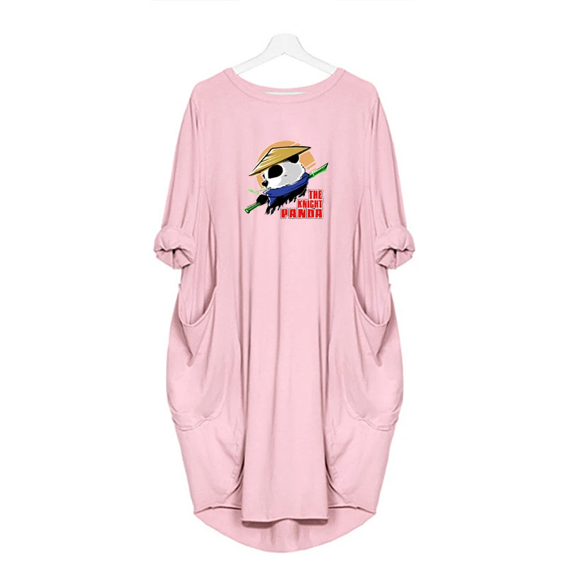 

Cartoon Printing Pocket Loose summer women dresses Fall Clothes Party Casual Oversized Dresses oem plus size women clothing