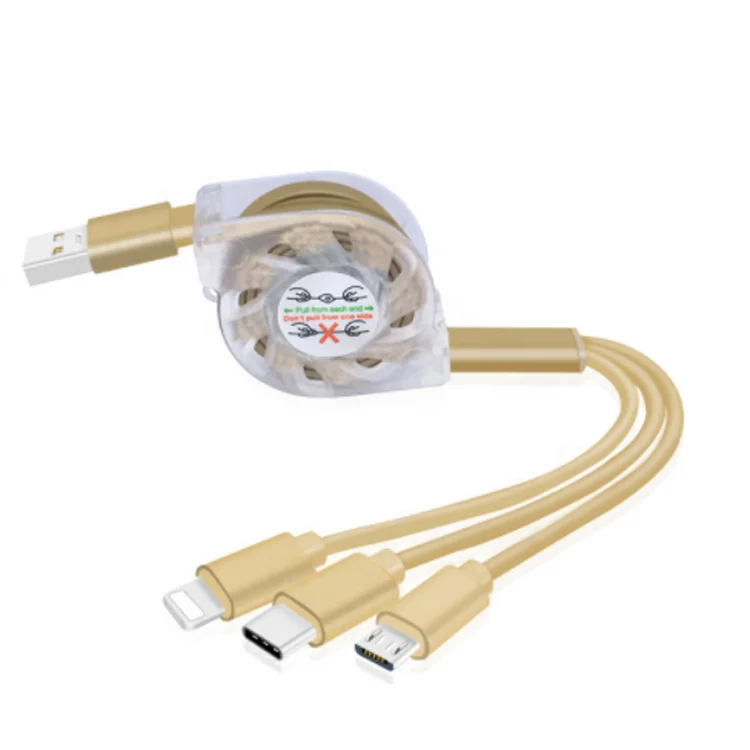 

3A 1.2m usb 3.0 type-c Android usb charger cable 3 in 1 multi use mobile phone tablet charging data cable line
