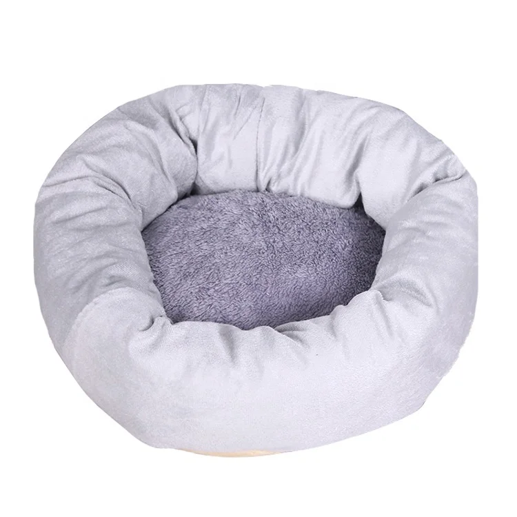 

Wangyu Wholesale Plush Cat Nest Machine Warm Washable Round Cat Bed With Small Pillow, As picture