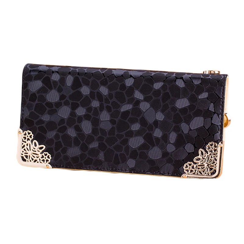 

New European Style Stone Pattern Ladies Fashion Long Wallet With pu Leather Single Handle Wallet Purse