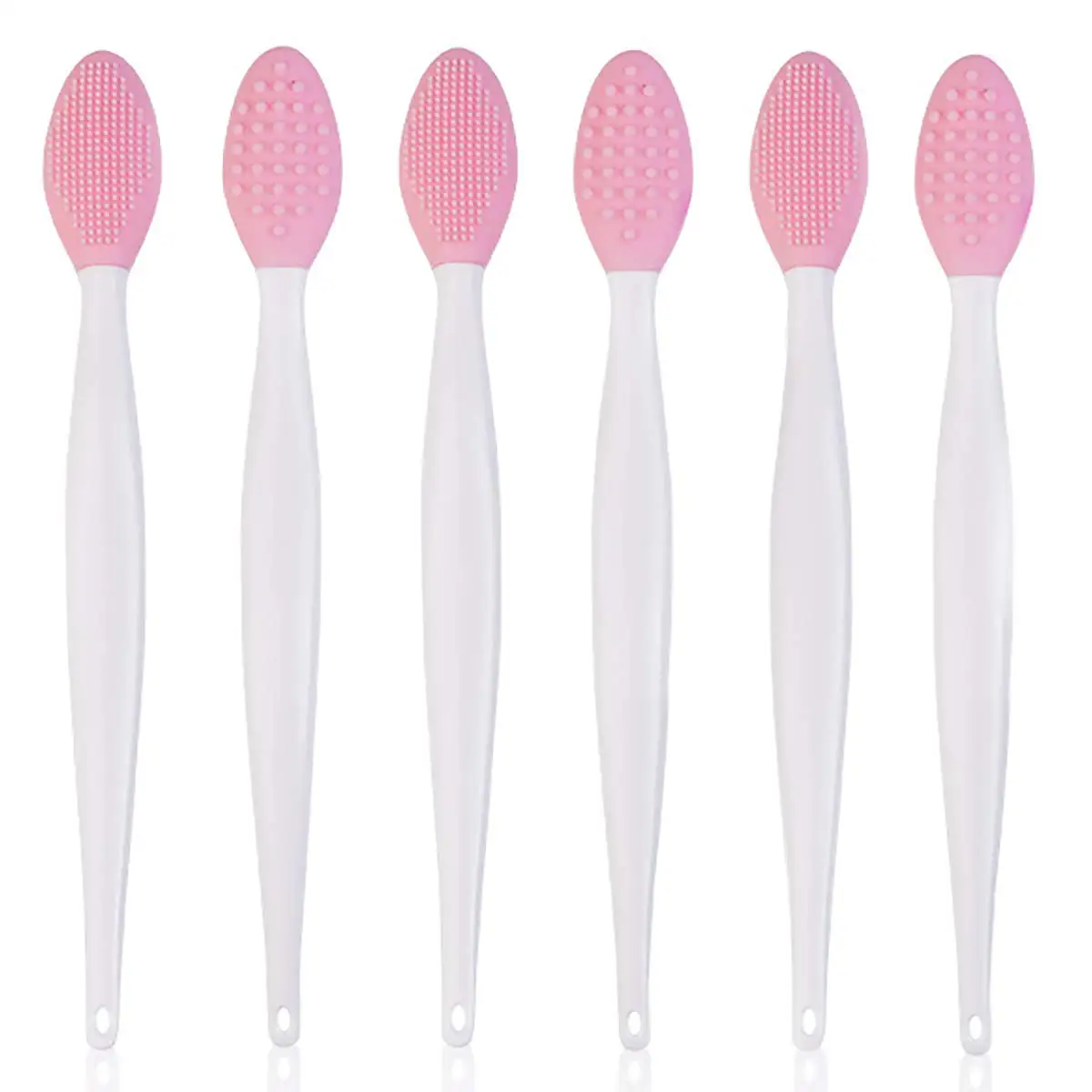 

Custom Logo Exfoliating Lip Brush Nose Cleaning Brush Double Side Soft Silicone Lip Scrub Tool & Nose Blackhead Remove Brush, Blue,pink,rose red,green,yellow,purple