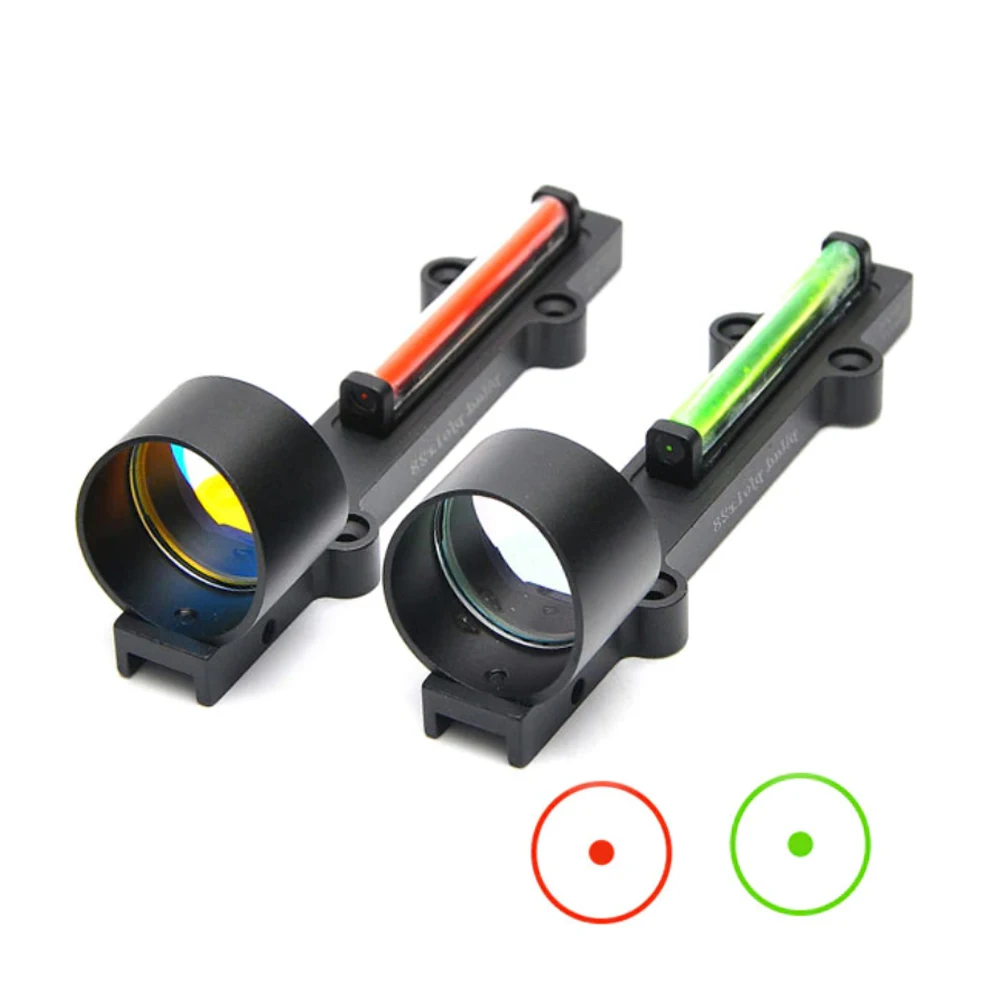 

Hunting Scopes Lightweight Fiber Sight 1x28 Red Dot Sight Scope Red and Green Fiber Fit Shotguns Rib Rail Hunting Shooting, Black