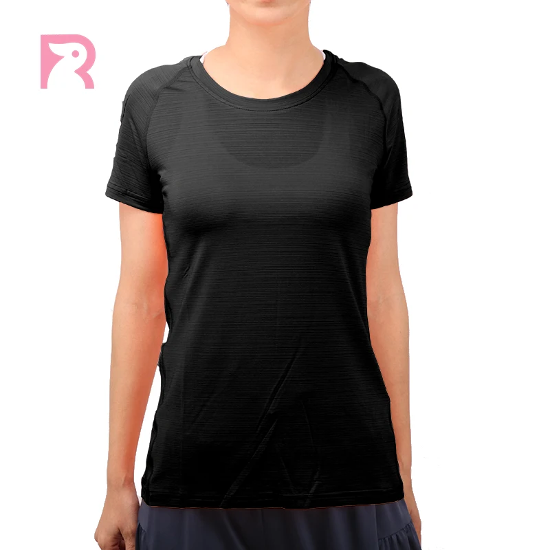 

New Quick Dry Solid Active Wear Sportwear Elastane Gym Shirt for Women Yoga Running Fitness