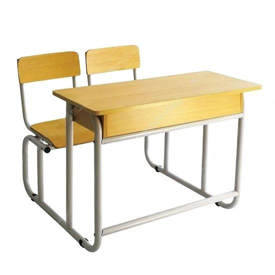 School Classroom Furniture Connected School Desk And Bench,double Desk 