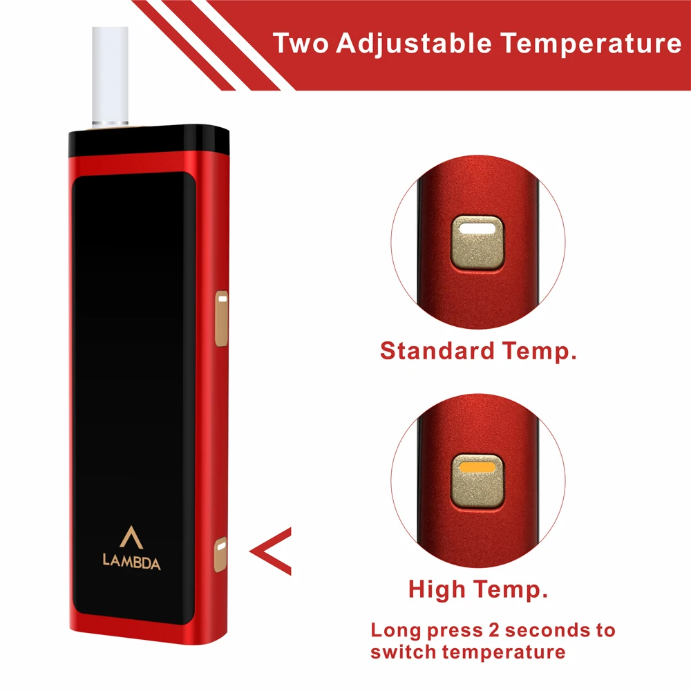 
2020 New Heat No Burn Device Not Burn Heat Tobacco Sticks LAMBDA T3 Dry Herb Kits Electronic Cigarette Original Manufacturer 