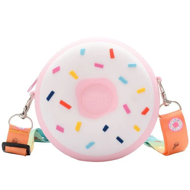 

New Cute Silicone Donut Kids Shoulder Bag Fashion All-match Trend Princess Shoulder Messenger Bag, As show