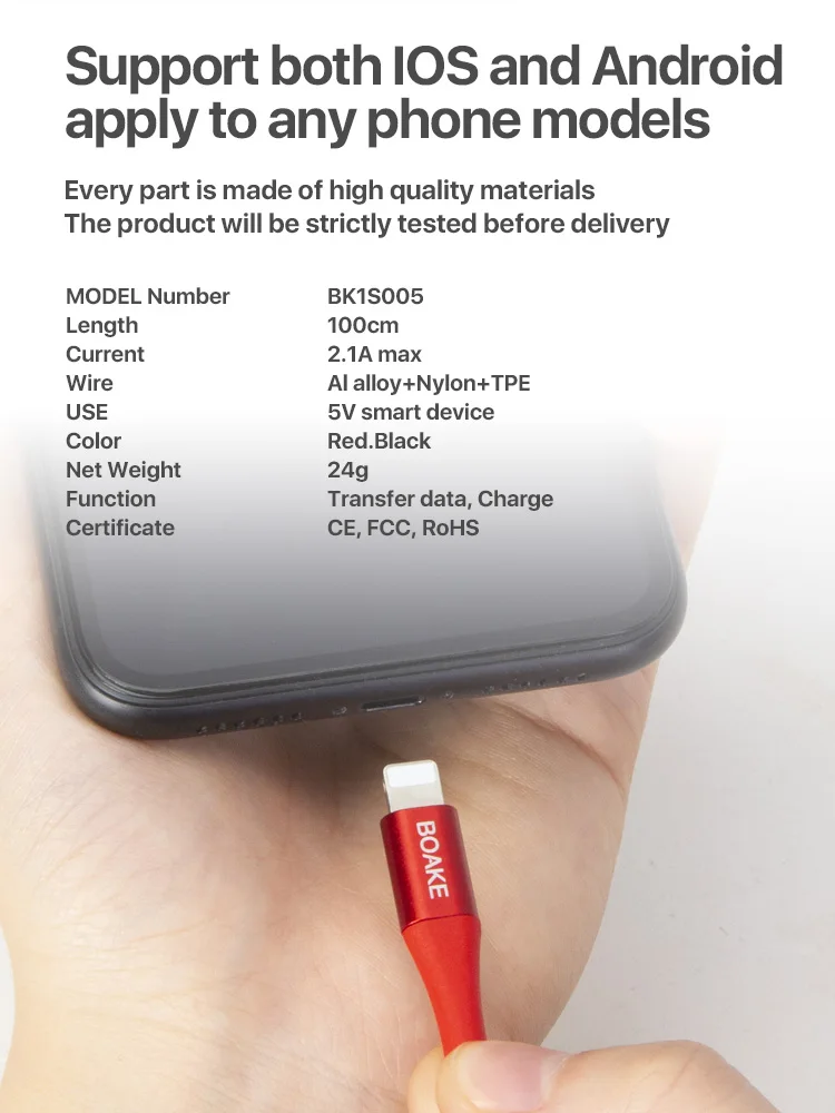 wholesale cell phone charger cable nylon braided usb cable cord 2.1a fast charging usb charging cable for iphone - ANKUX.COM