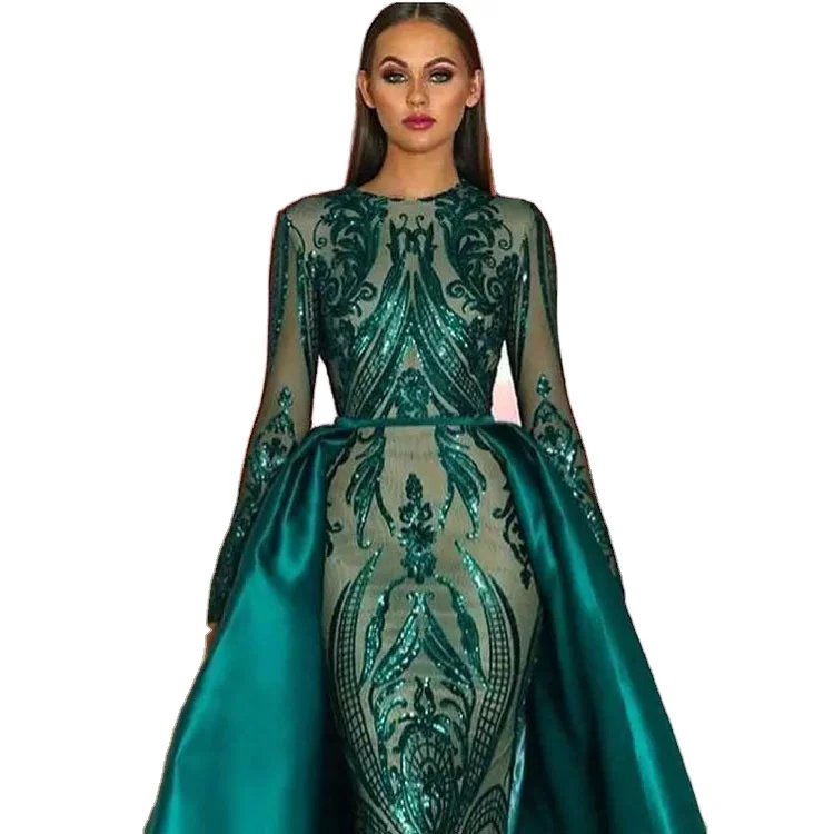 

New Arrive Lady Luxury Long Sleeve Sequins Party Evening Dresses 2021, Shown