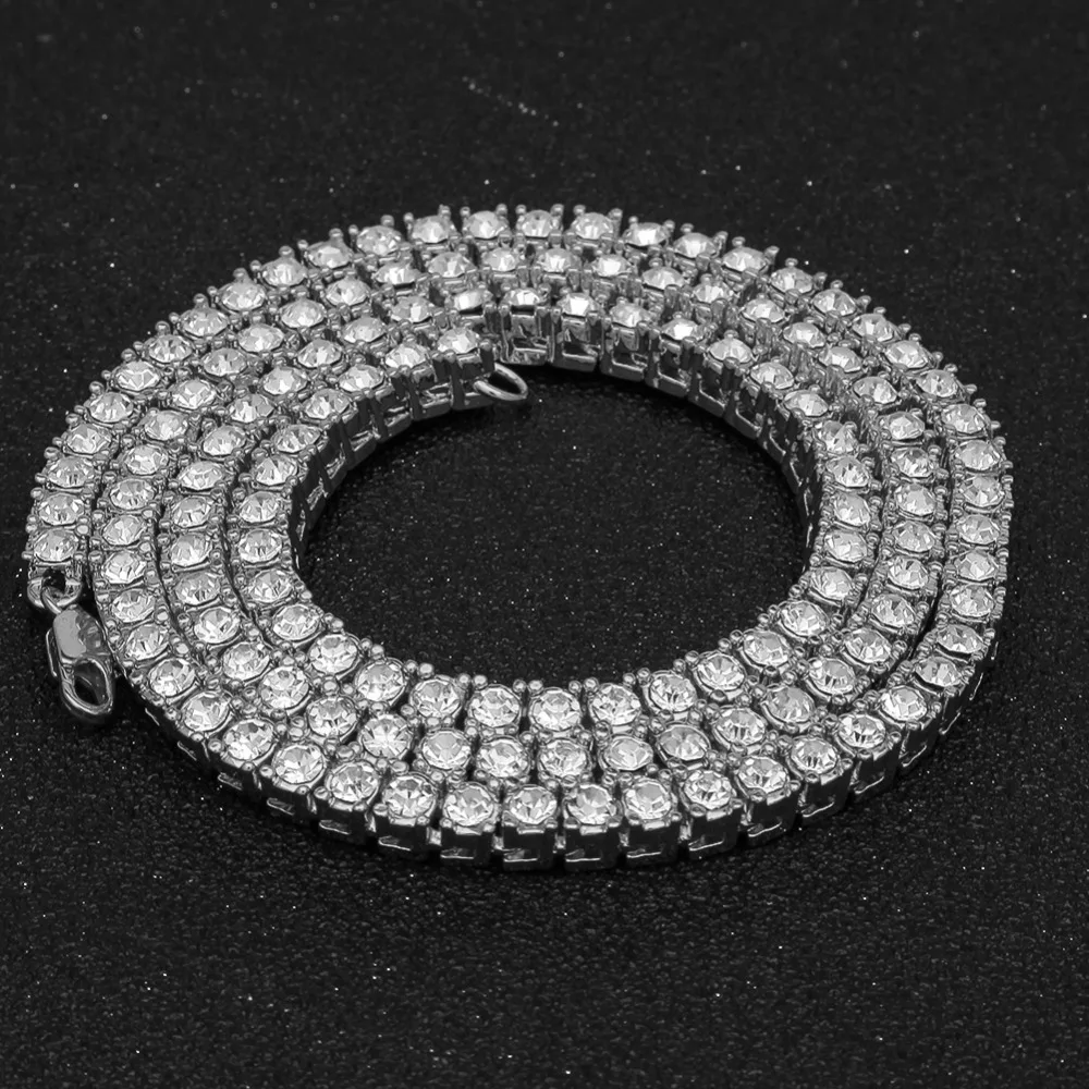 

2019 Best-selling Gold/Black /Silver raw crystal Diamond choker necklace for hiphop luxury CZ Tennis Chain Necklace jewelry