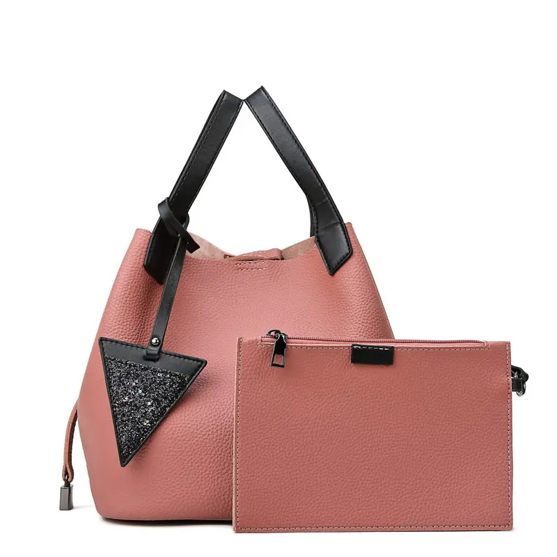 

2020 Casual women 2 pcs set Soft PU Leather crossbody handbags purse and shoulder bag for women, Red,pink,brown,black