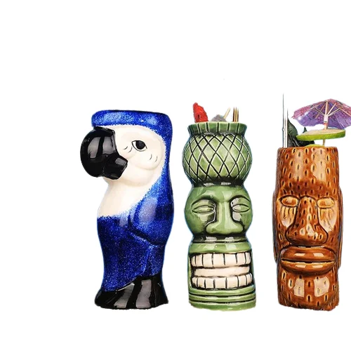 

Custom north american special tiki beer cup cocktail glasses manual ceramic party Tiki mugs