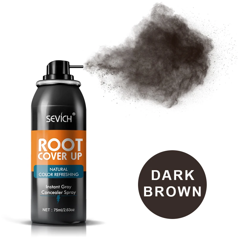 

sevich black dark brown mid brown color hair concealer powder spray, Black, dark brown, medium brown