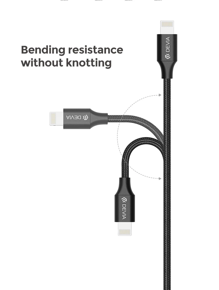Devia Cheap Fast 2.4A Current USB Data transfer sync charger cable for IOS 6 7 8 9 X XR Type C Android - ANKUX.COM