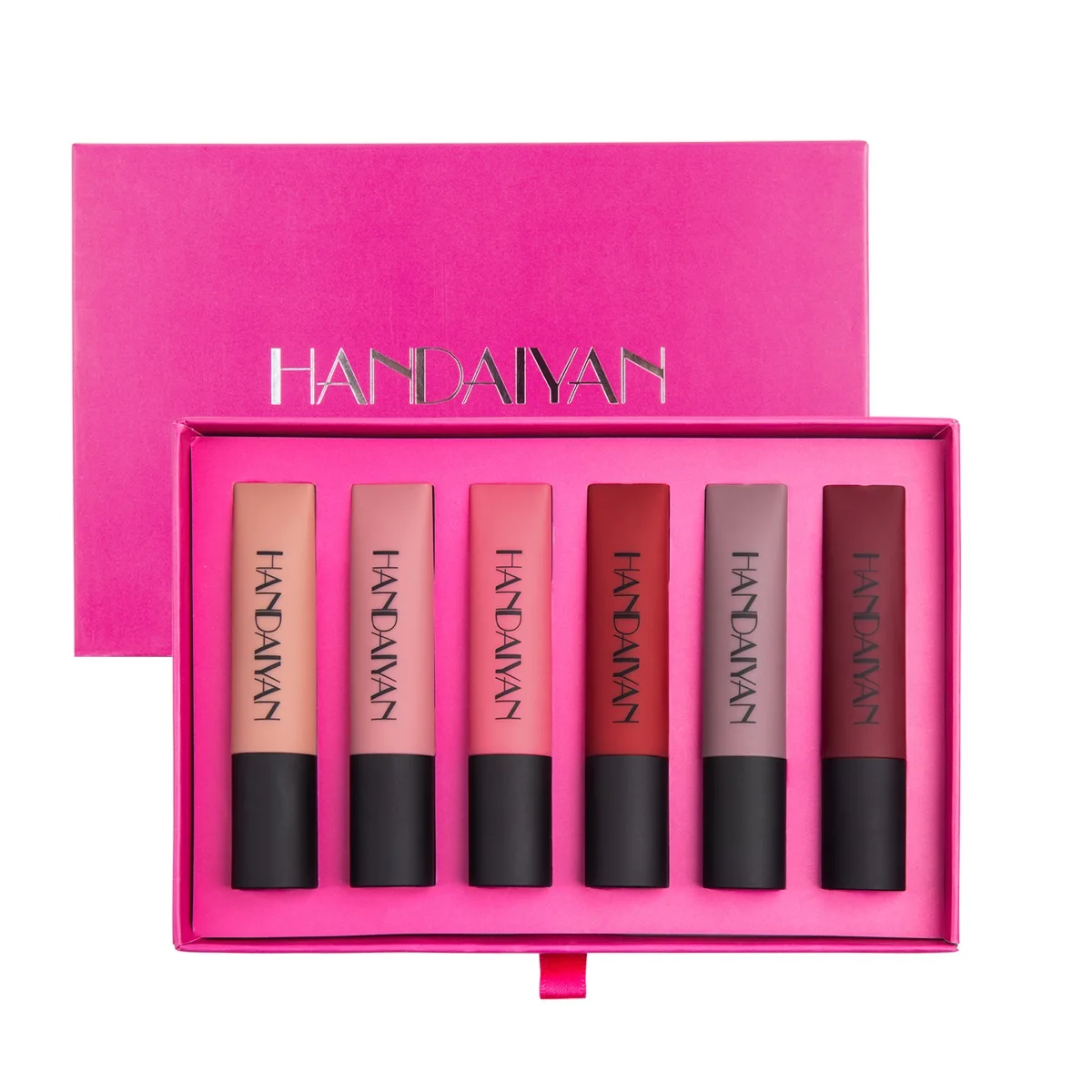 

2022 New Handaiyan Cosmetics Waterproof 6 Colors Liquid Air Velvet Matte Lipstick Set