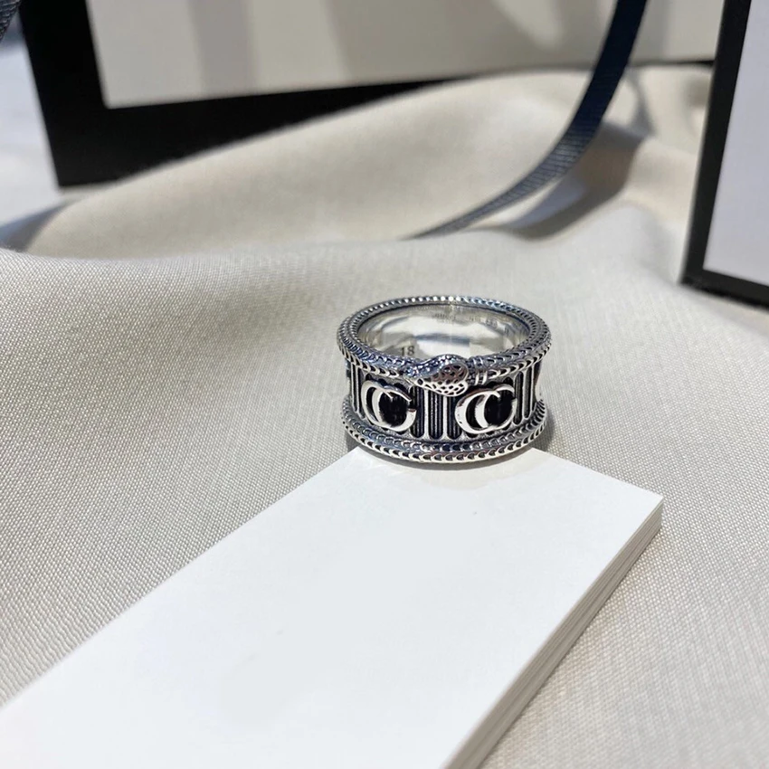 

Custom Letter Silver 925 Snake Rings For Women Romantic Charm Fashion Personality Designer Ring a charm Jewelry Holiday Gift