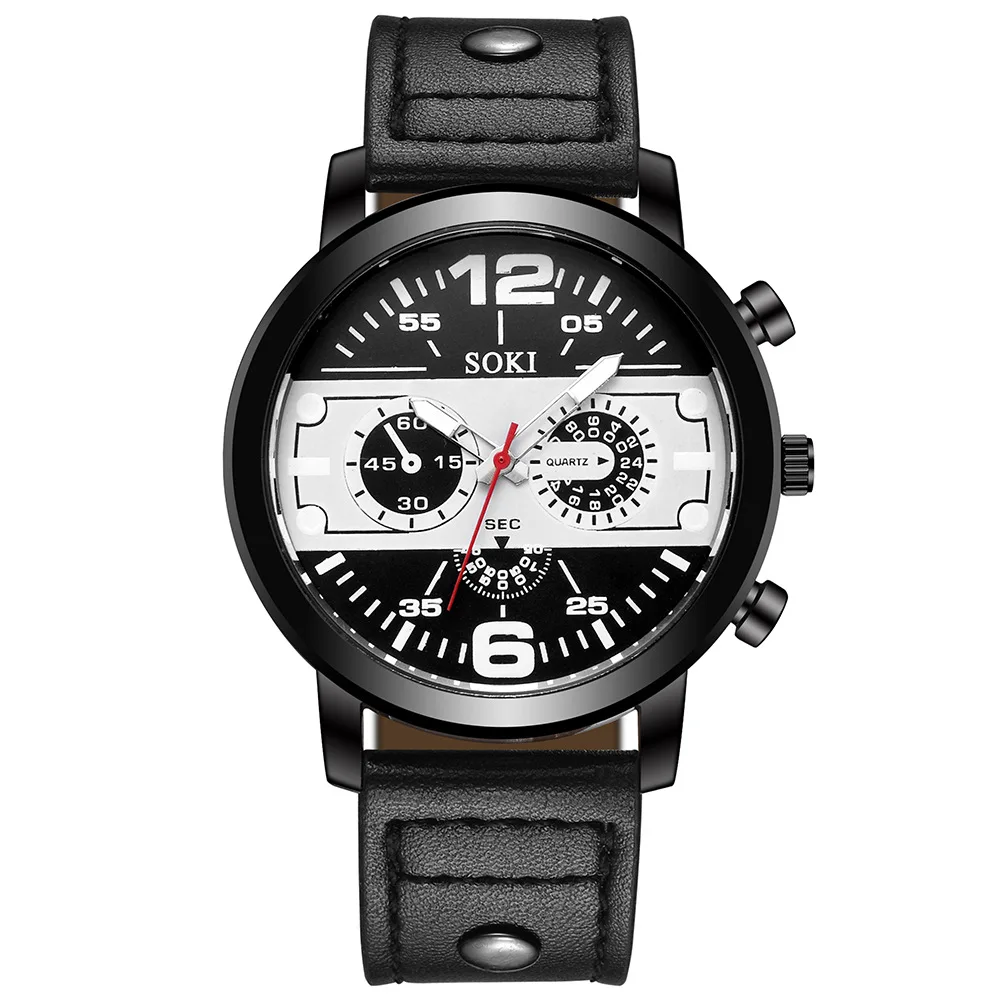 

Fashion Unique Leather Strap wrist watches OEM wrist watches for men