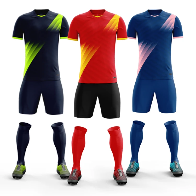 

Wholesale price full sleeve jerseys football uniform men sets soccer kits