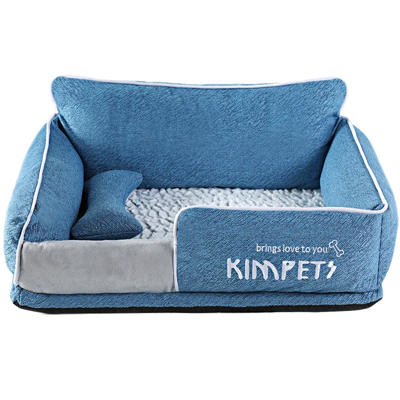 

Kimpets Factory Direct Sales Comfortable Pet Nest Double PP Cotton Indoor Pet Beds, Dark blue/light blue/gray