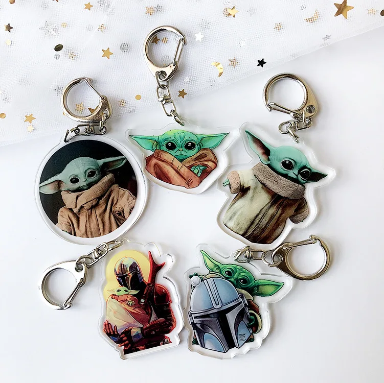 

Yoda keychain Starwars Keychains Anime PVC Key Ring BB8 Key Chain Action figure Kids Xmas Gift Party, Colorful