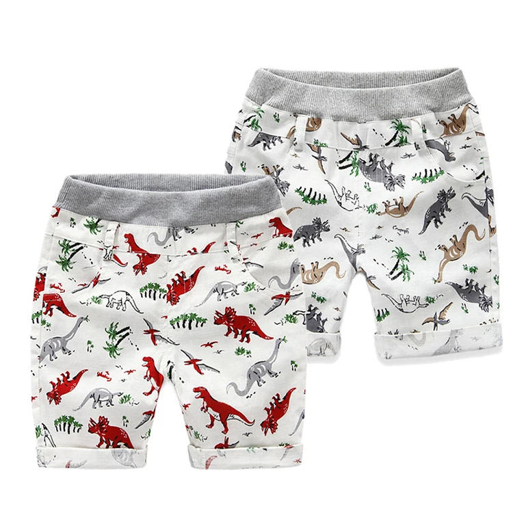 

2019 European style summer dinosaur printing kids shorts for boys