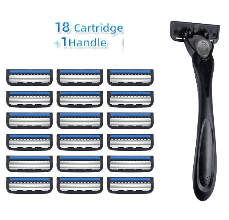 

Private label Razor 6 blades plastic rubber disposable shaving razor for men., Customized available