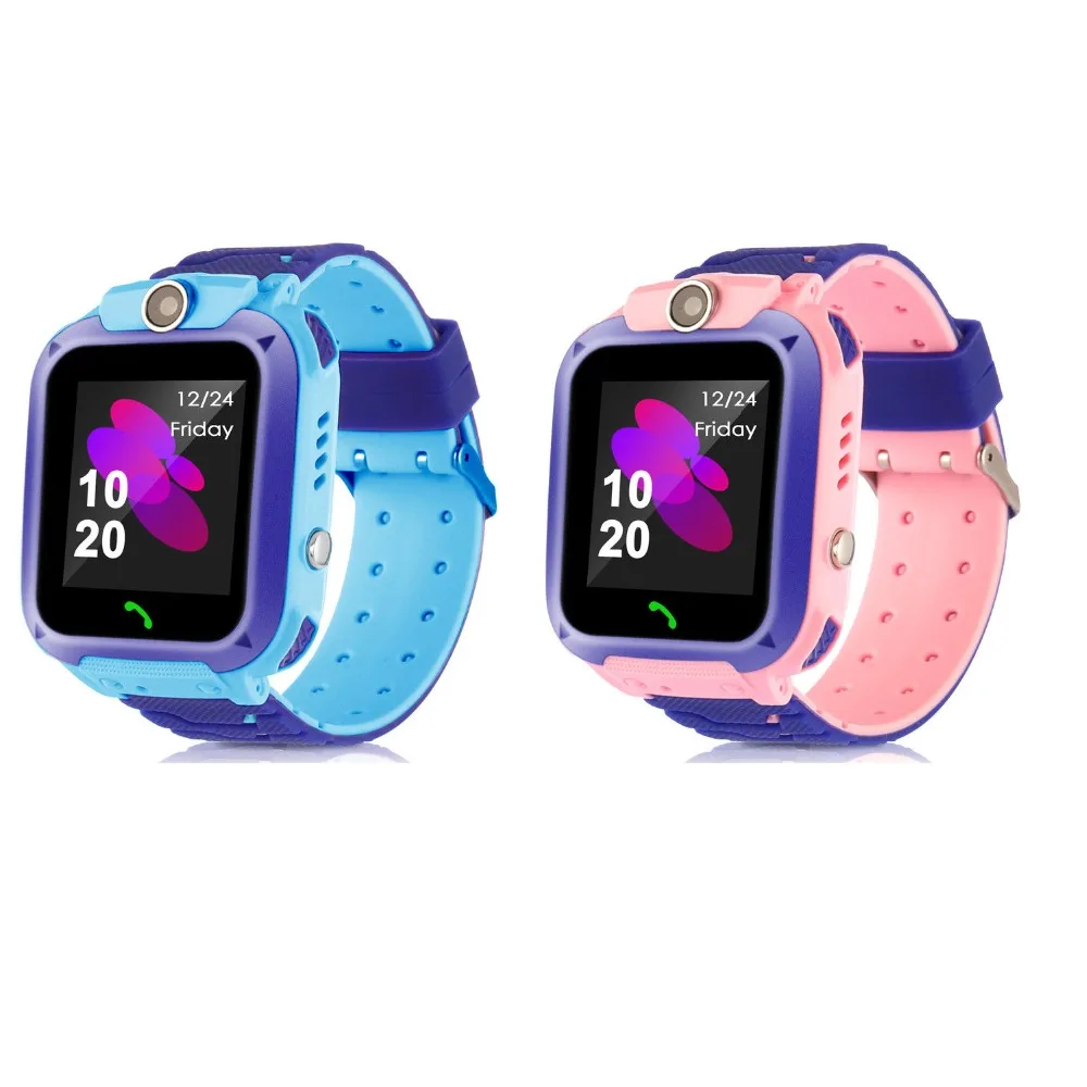 

Q12 Children's Smart Watch SOS Phone Watch Smartwatch For Kids With Sim Card Photo Waterproof IP67 Kids Gift For IOS Android, Blue, pink and yellow