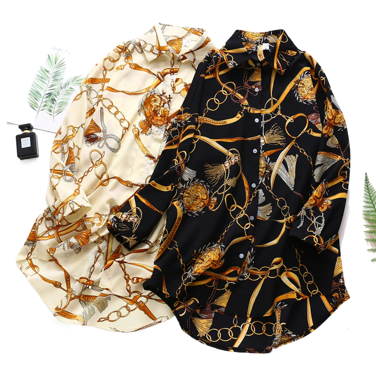 

2021 Hot Sale Fashion Digital Printed V-Neck Long Sleeve Casual Women'S Blouses & Shirts, Black,skin