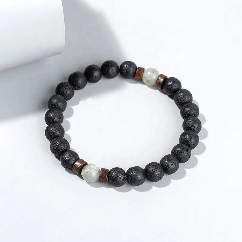 

Wholesale Handmade Volcanic Stone Tiger Eye Natural Stone Men's  Beaded Bracelet