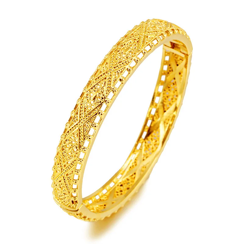 

Dubai Wedding Bangles For Women Man Ethiopian Jewelry 24K Gold Africa Bracelets Women Arab Birthday Jewelry Gifts, Silver