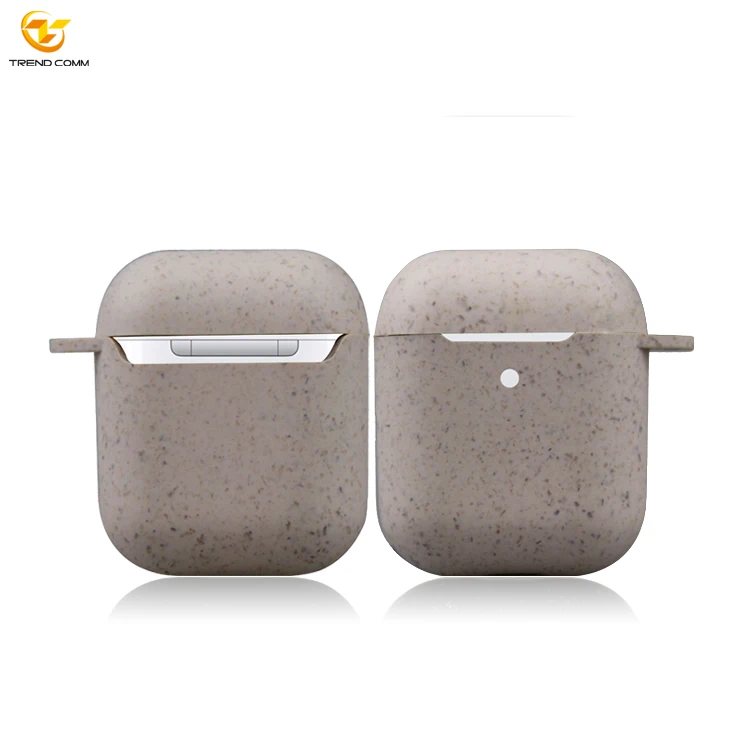 

New arrivals Good Quality Matte 100% Bio Degradable Bamboo Fiber Wheat Straw Earphone Accessories Cover Case For Airpod 2 & 3