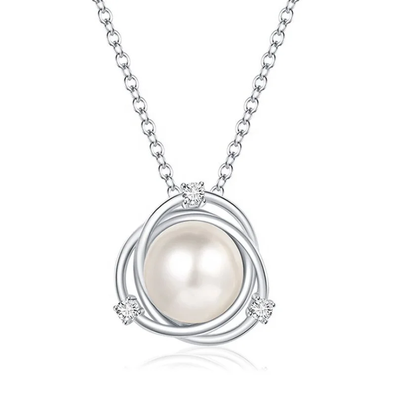 

Rose pearl Pendant New design Necklace 925 sterling silver Fine necklace for Women jewelry Shiny zircon necklace Wholesale