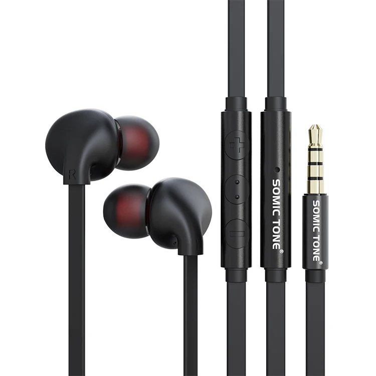 

In Ear Headphone Tangle Free Flat Cable, Deep Bass and Rich Sound Earphones Fit Ergonomic Earbuds for Phone, Tablets and Laptops