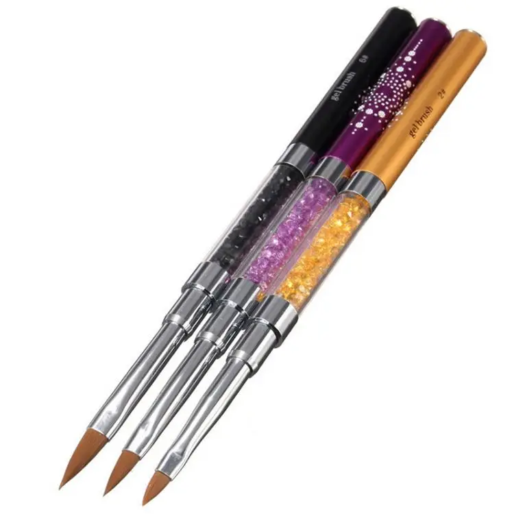 

Hot Style Dual End Acrylic Nail Art Pen Brush Dual Nail UV Gel Brushes 3D Brush with Metal Shell Handle, Accept customizaton