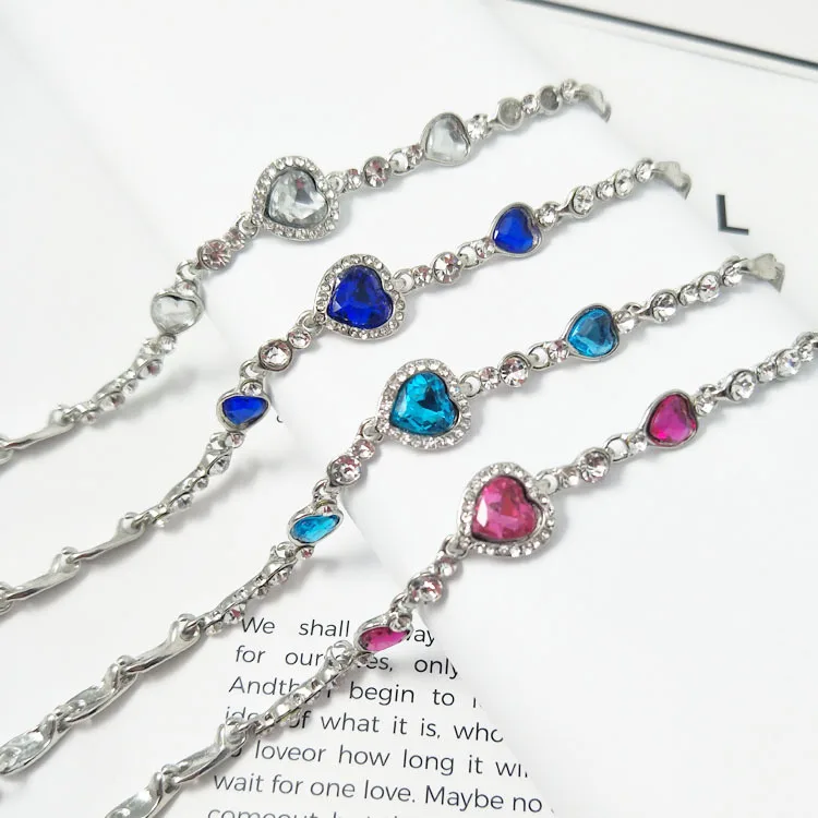 

Ocean Heart Love Zircon Crystal Bracelet Fashion bracelet charms, As pic