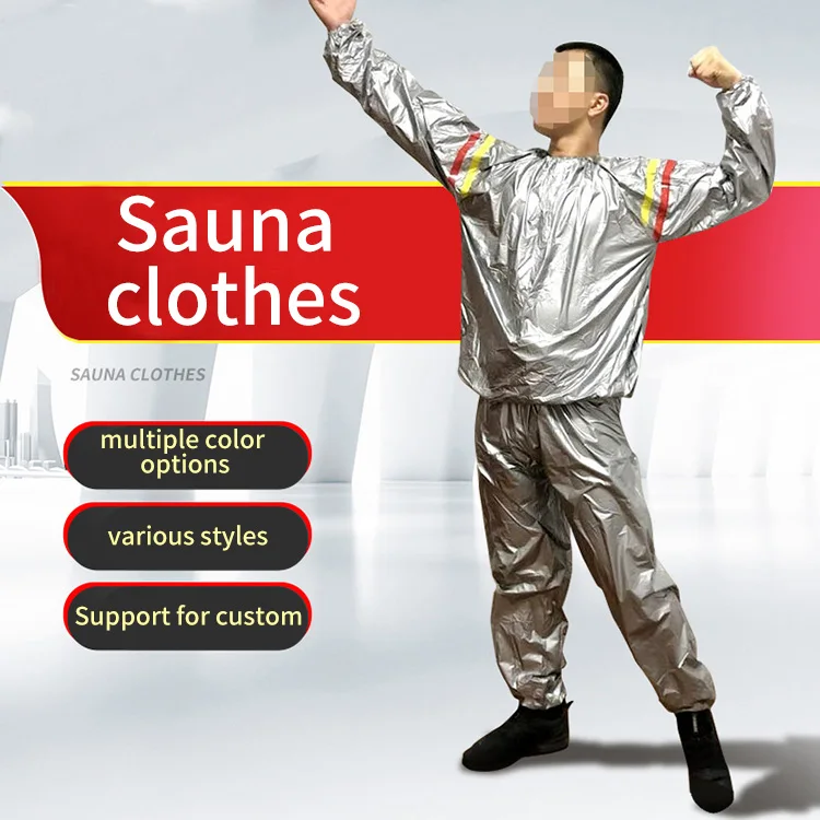

Weight Loss Running Fitness Hot Sauna Sweat Jacket Silvery pvc Sauna Suits body, Customized colors