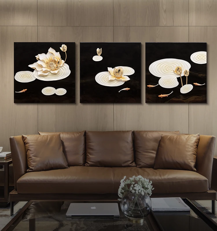 

Custom High Quality Handmade 3d Resin Wall Art Hanging Painting 3 Pieces Set Interior Home Decoration, Picture