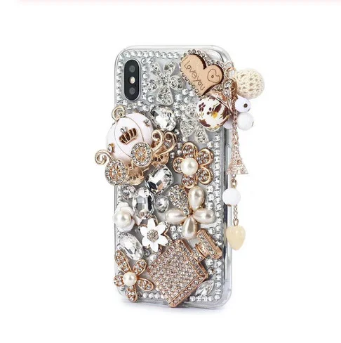 

Luxury Crystal Rhinestone Diamond Pumpkin Car Bling Case For iphone 11 pro max XR XS MAX 8 7 Plus 6 6S Plus Cover Coque