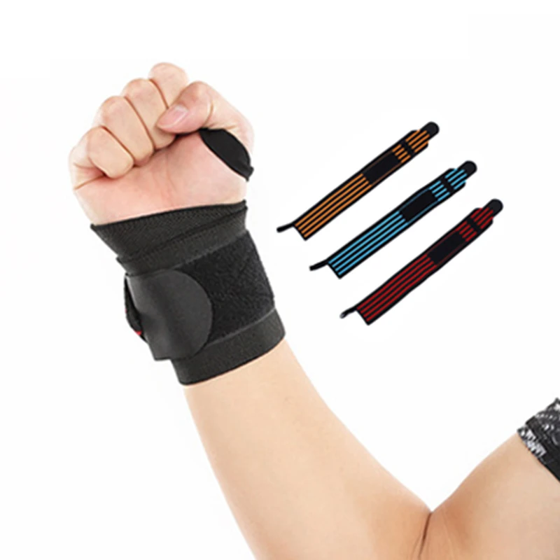 

Breathable and Adjustable Fitness Compression Bandage Wrist with Hard Wrap Wristband Strap, Black clip red, black clip orange, black clip blue