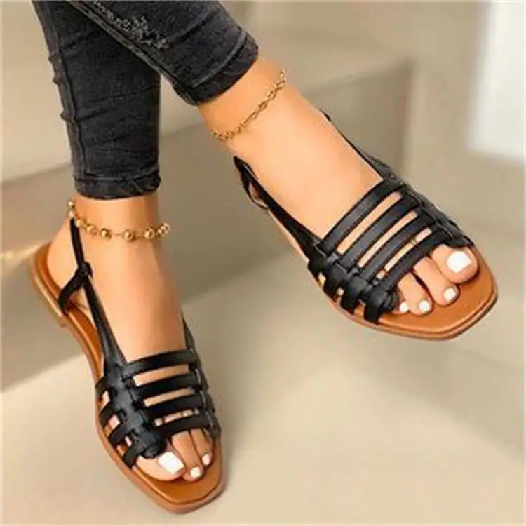 

35-43 Explosive women's shoes Summer 2020 Flat round toe casual sandals-202007050-01, 3 color