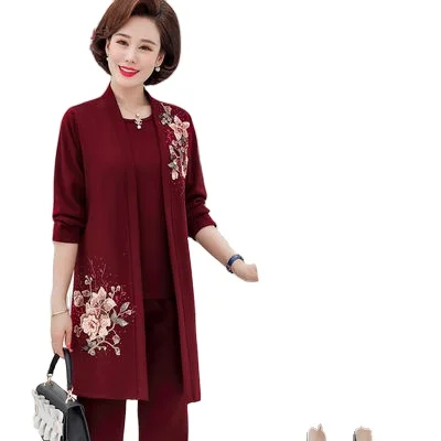 

Mother spring and autumn suit 2020 new western style middle-aged two-piece middle-aged women's three-piece womem clothing