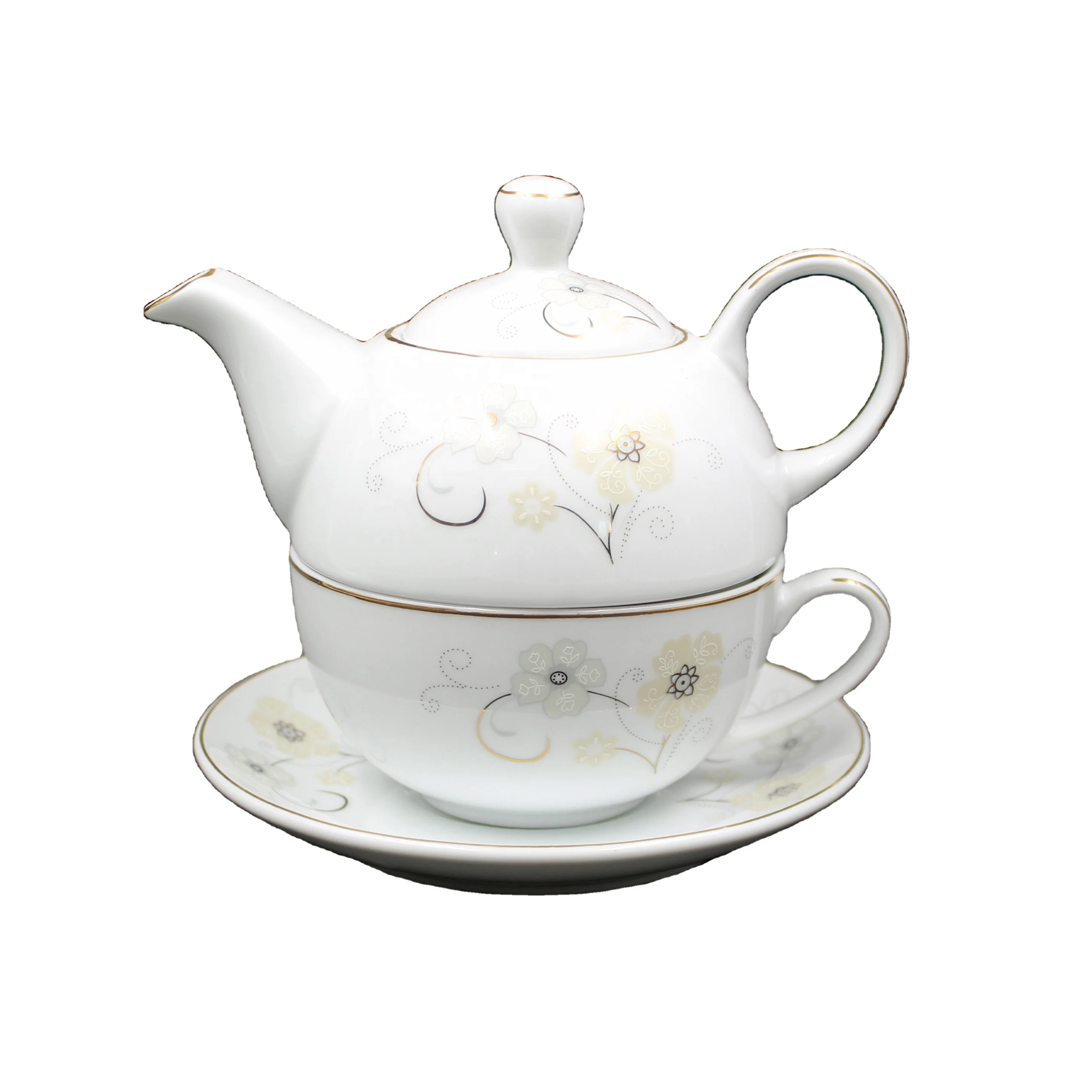 
Tea time porcelain tea set for one person 