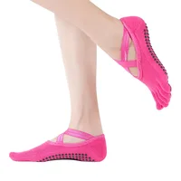 

Ladies Pilates Ballet Socks Dance Sock Slippers Women Professional Anti Slip Bandage Cotton Sports Five Toe Yoga Socks