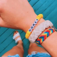 

N779 VSCO girl things new letter bracelet popular couple models bracelet acrylic handmade bead bracelet