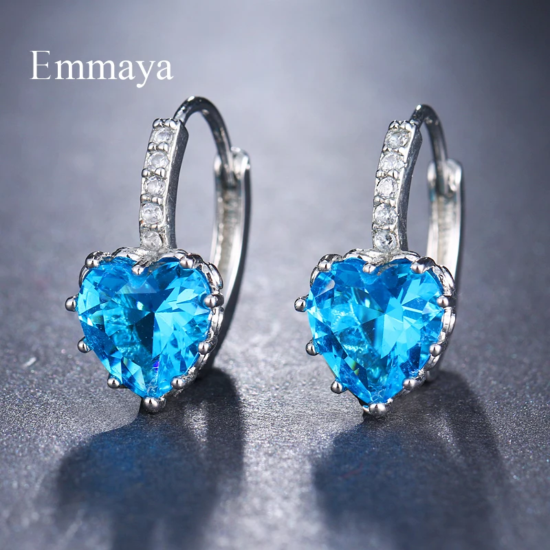 

EMMAYA Cute Love Heart Crystal Gold Color Stud Earrings Fashion CZ Rhinestone Jewelry Earrings For Women Wholesale Brincos