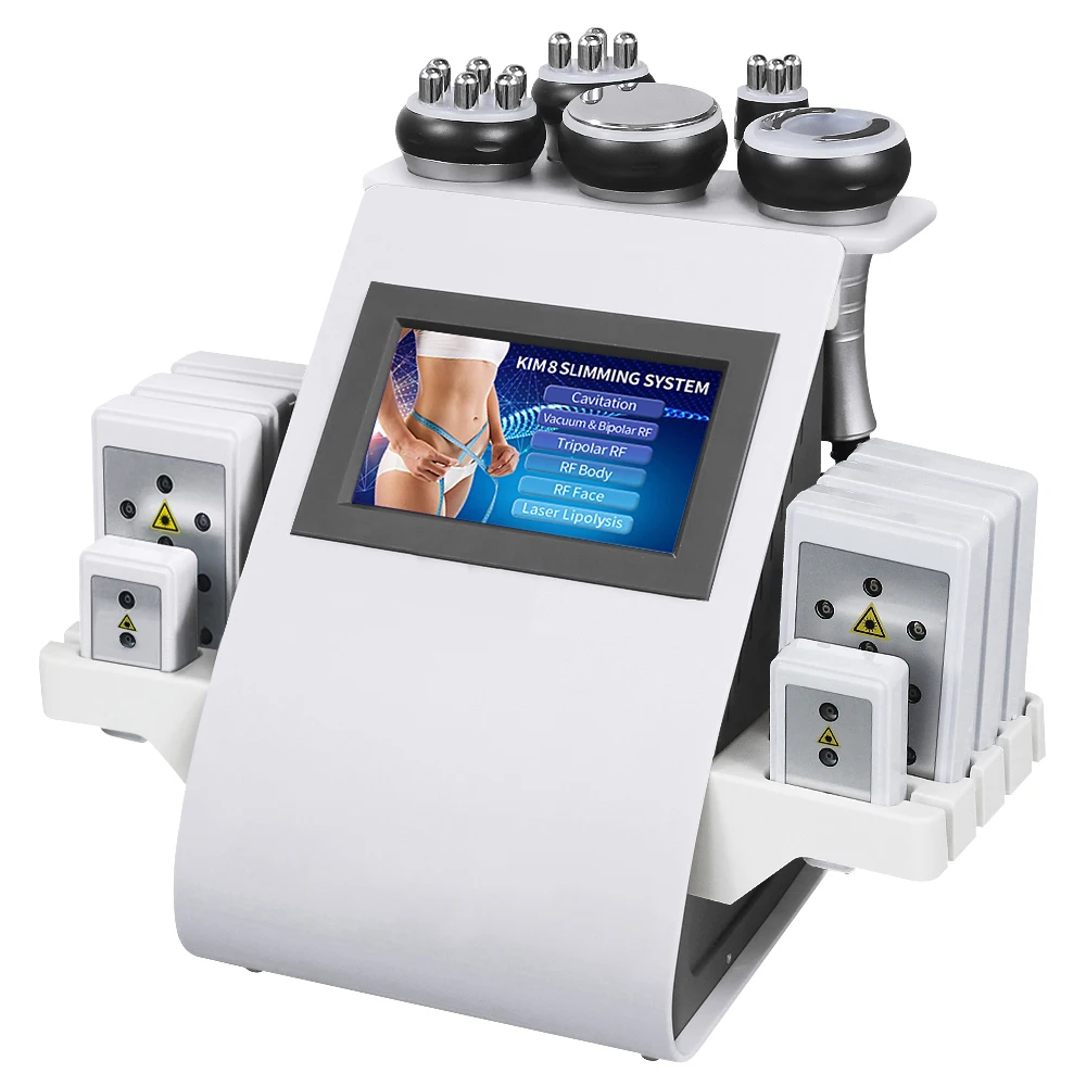 

6 In 1 40K 80k Ultrasonic Cavitation machine RF Vacuum Cavitation system Liposuction machine Lipo Laser Slimming Machine, White