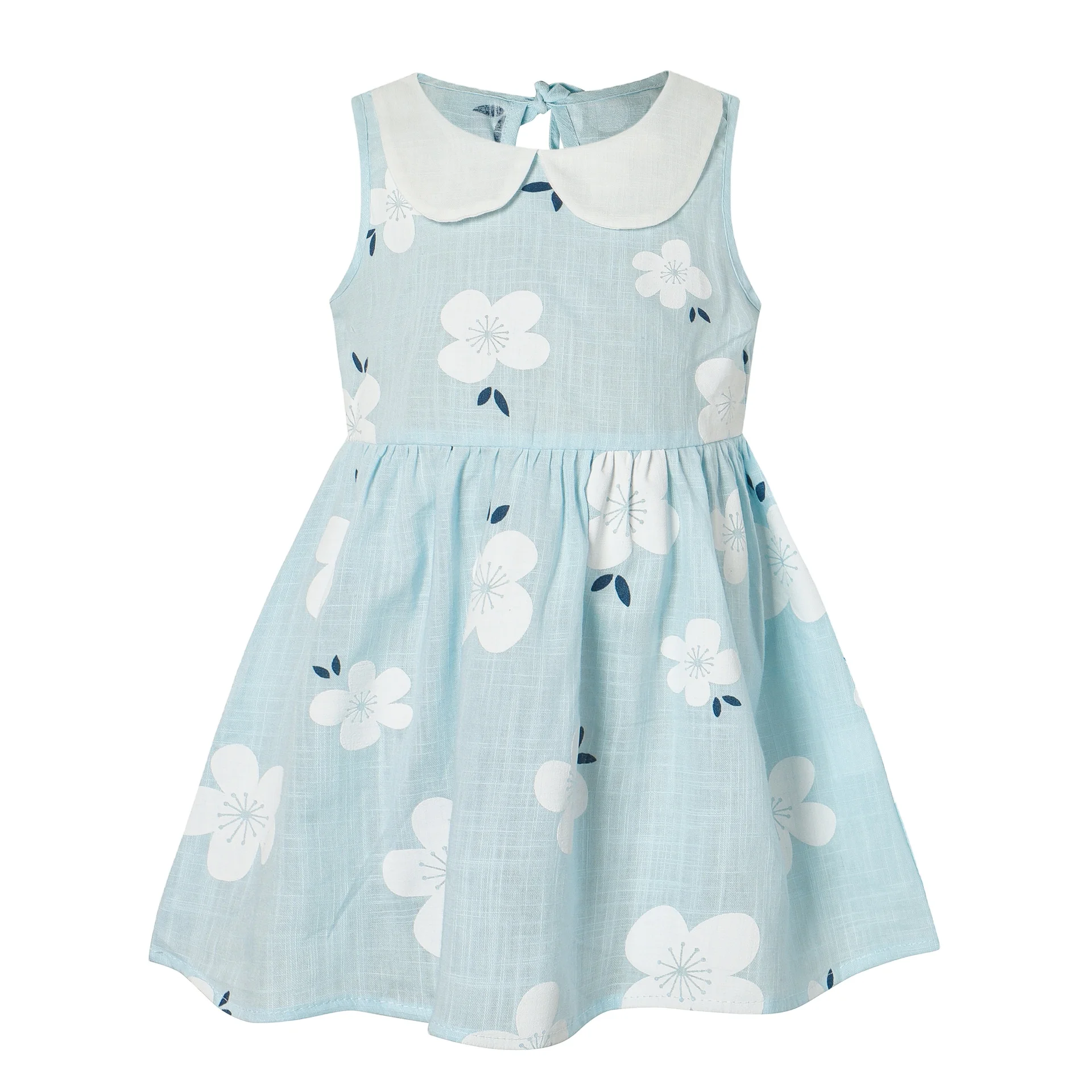 

Girls Print Summer Dress Flower Sleeveless Doll Collar Vest Dress Children Princess Dress