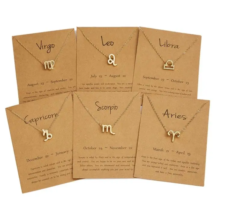 

Go Party wholesale women fashion alloy plated horoscope necklace zodiac sign necklace, Same as picture